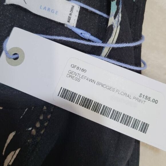 Gentle Fawn Bridges Black Floral‎ Print Midi Dress - Size Large - Picture 6 of 9